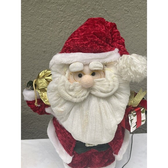 VTG Holiday Seasons Fiber Optic Santa 22” Toy Bag Lights Up Multi Color Tested - Picture 5 of 16